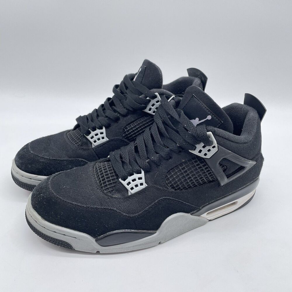 Air Jordan 4 Retro Black Canvas Sneaker 10.5 Men DH7138-006 No Box